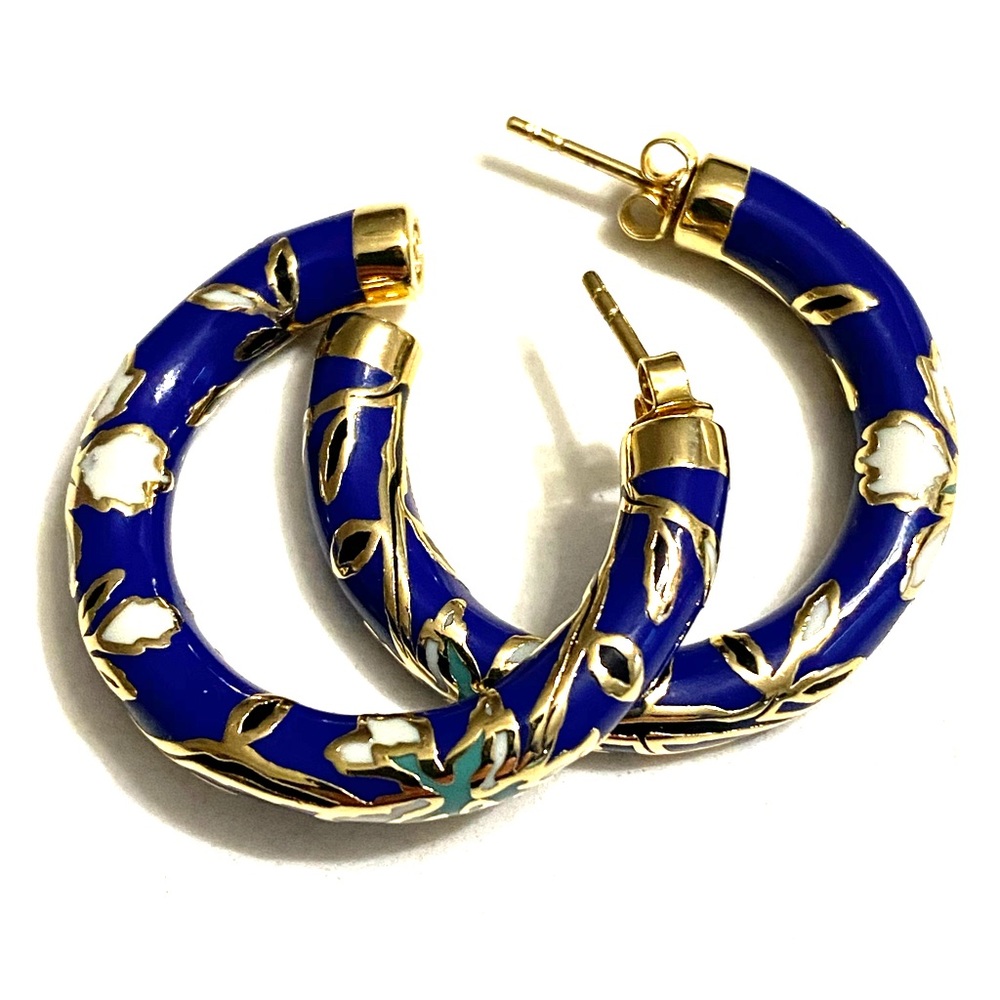 Sezane hoop earrings - Créoles Rosa in Bleu Multi